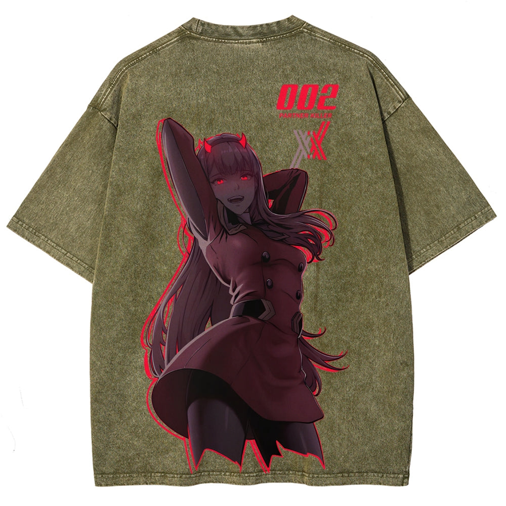 Darling in the franxx Unisex Fit Washed T-Shirt 2606005163