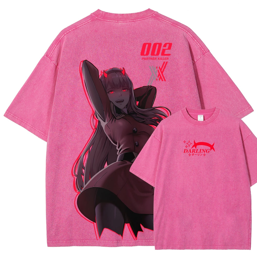 Darling in the franxx Unisex Fit Washed T-Shirt 2606005163