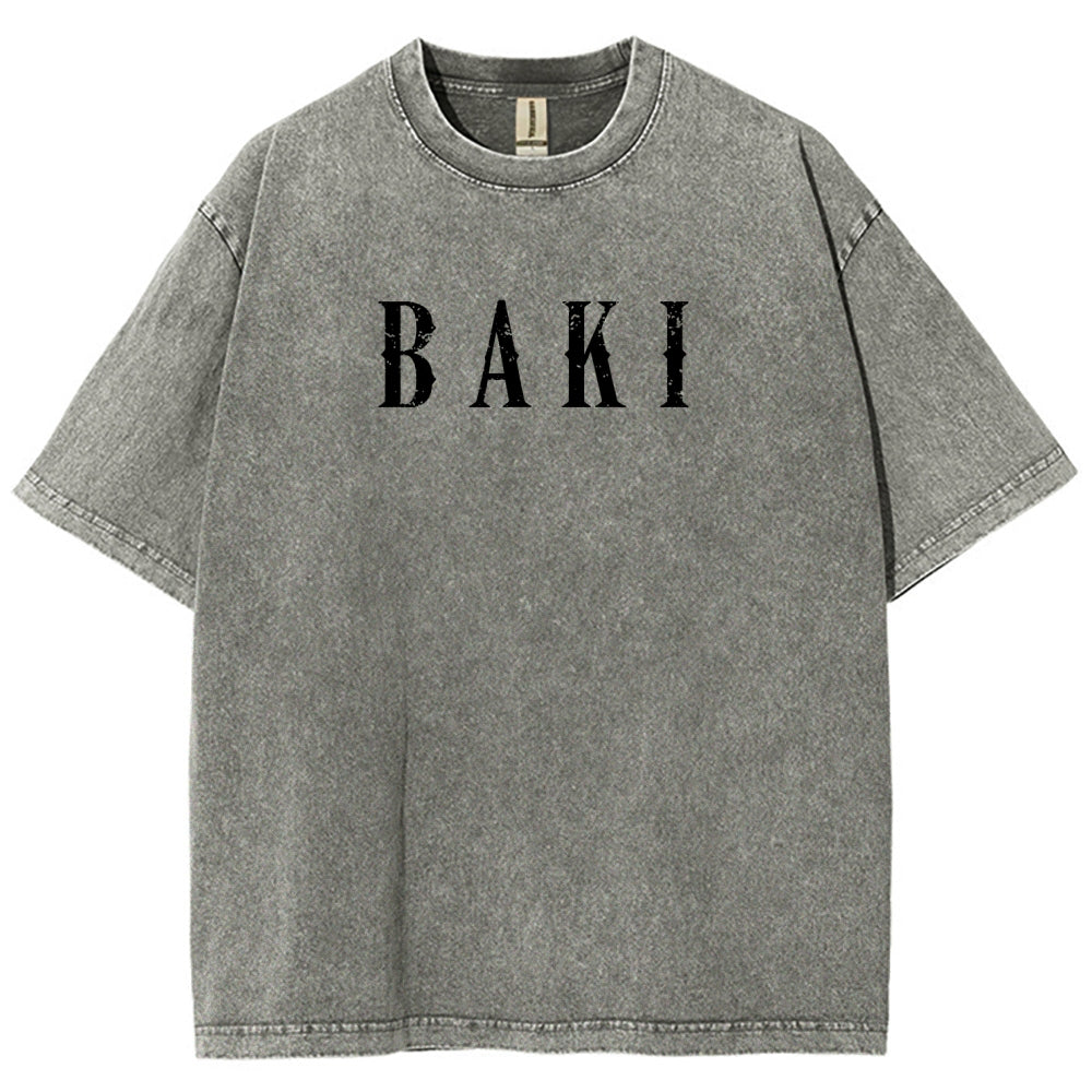 Baki hanma Unisex Fit Washed T-Shirt 2606007725