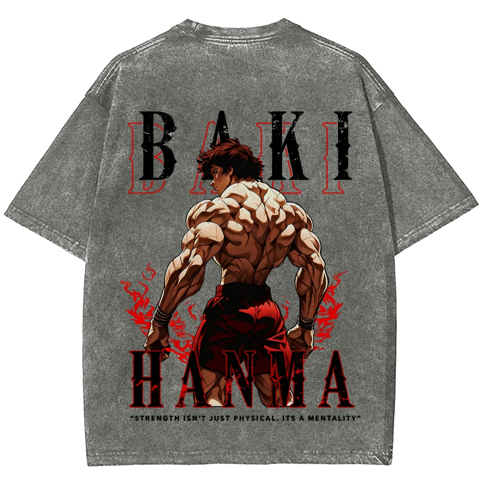 Baki hanma Unisex Fit Washed T-Shirt 2606007725