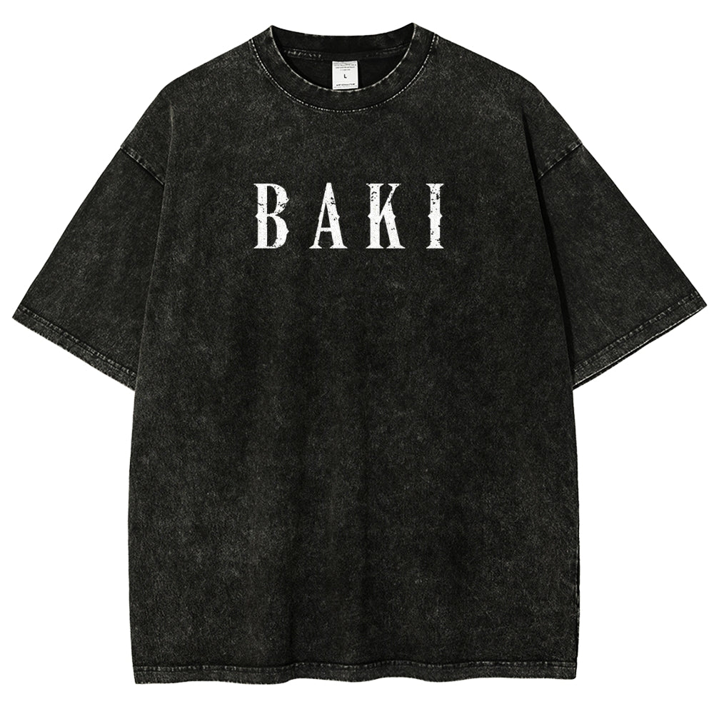 Baki hanma Unisex Fit Washed T-Shirt 2606007725