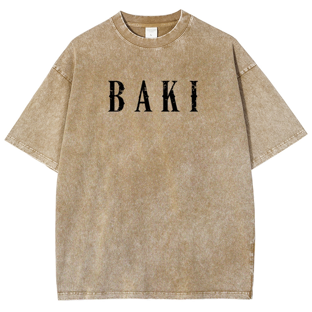 Baki hanma Unisex Fit Washed T-Shirt 2606007725