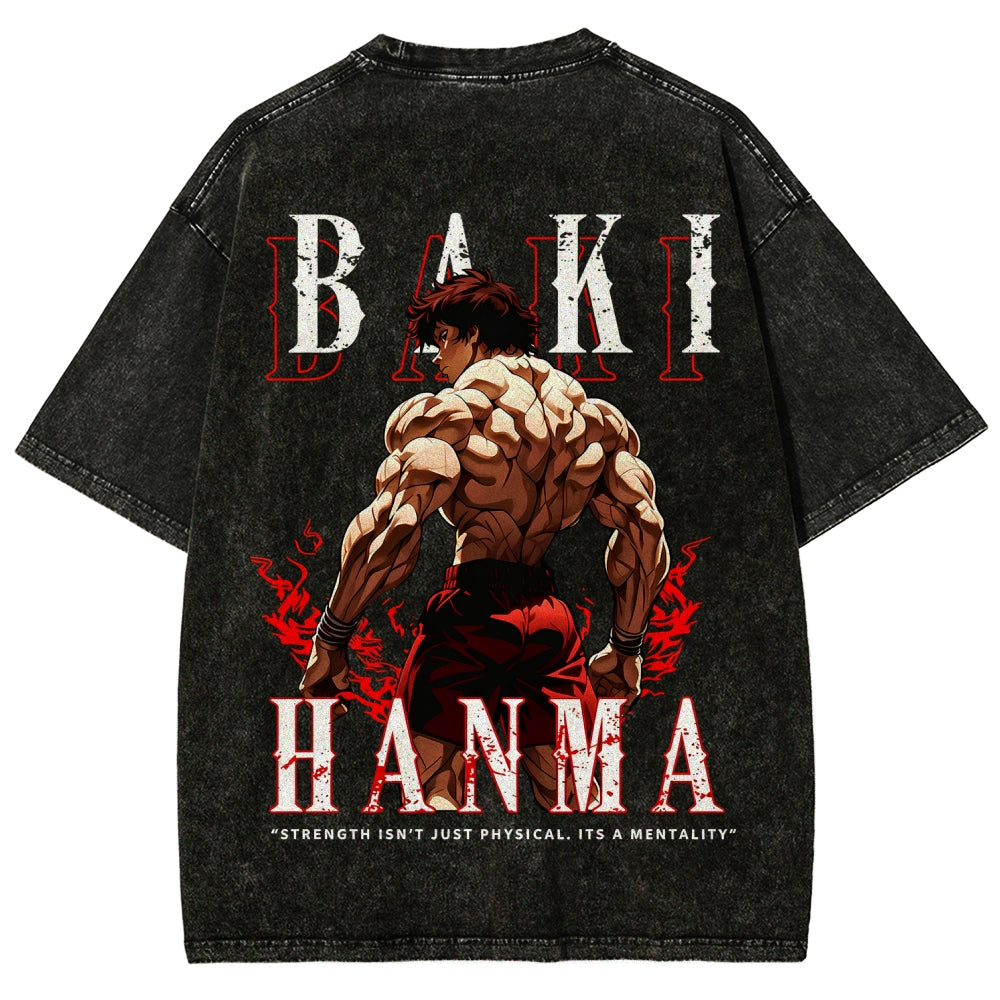 Baki hanma Unisex Fit Washed T-Shirt 2606007725