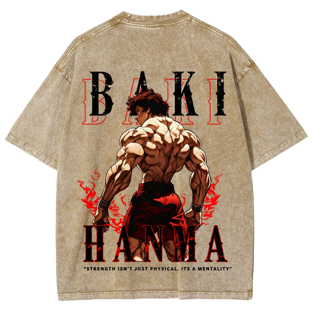 Baki hanma Unisex Fit Washed T-Shirt 2606007725