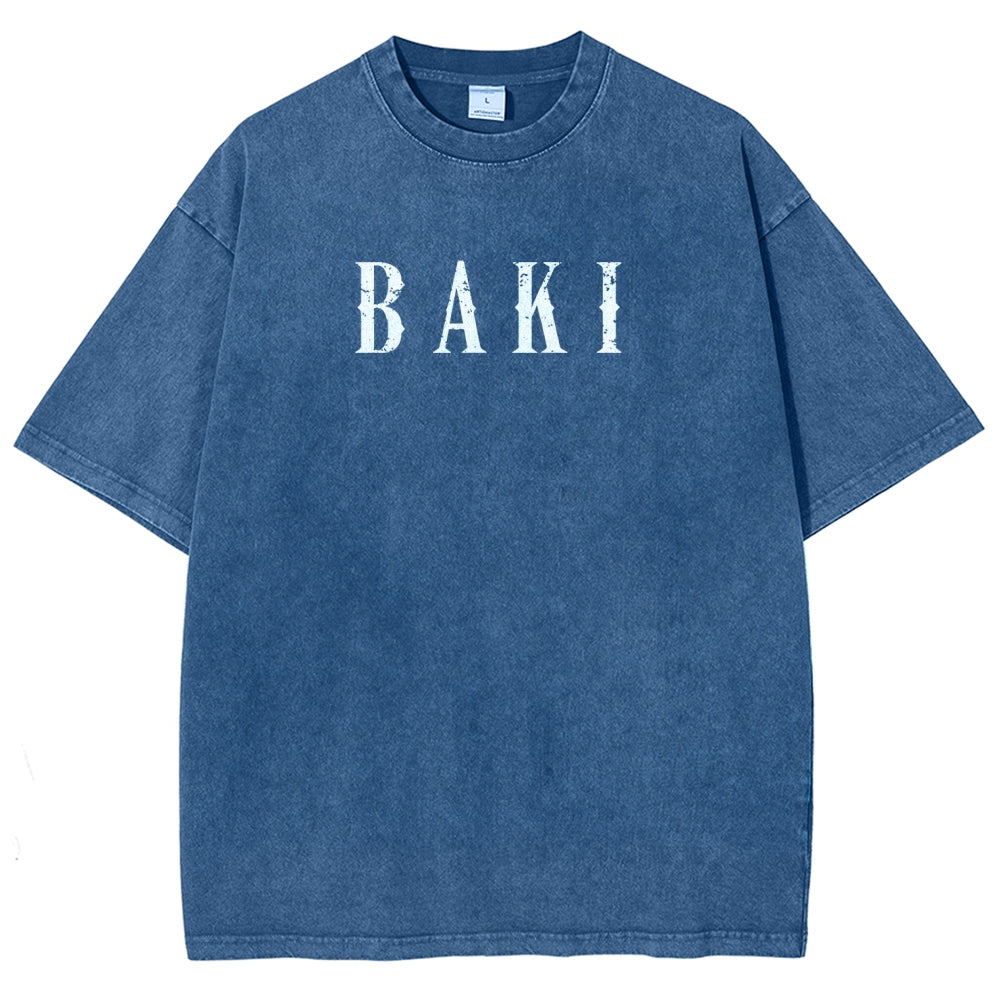 Baki hanma Unisex Fit Washed T-Shirt 2606007725