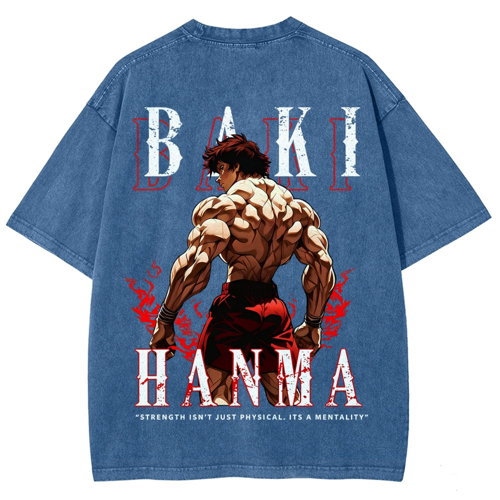 Baki hanma Unisex Fit Washed T-Shirt 2606007725