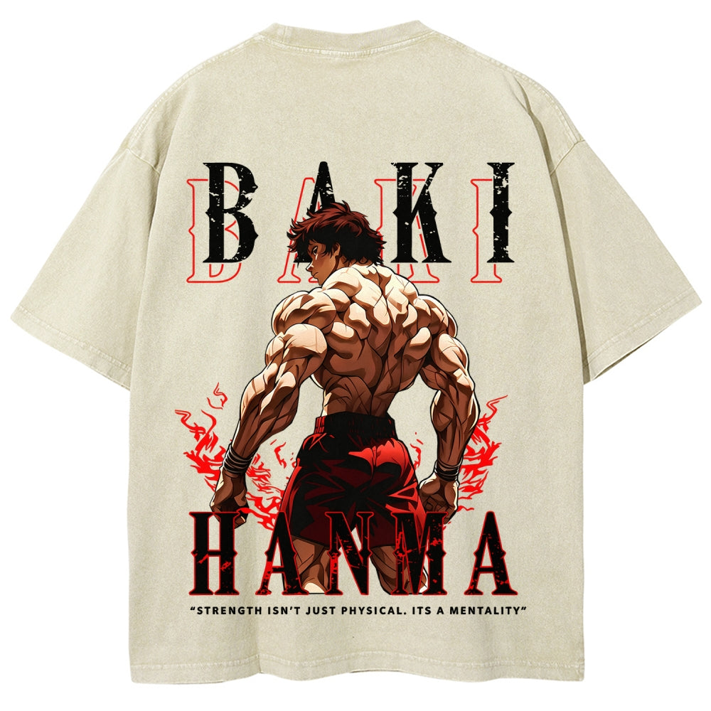Baki hanma Unisex Fit Washed T-Shirt 2606007725