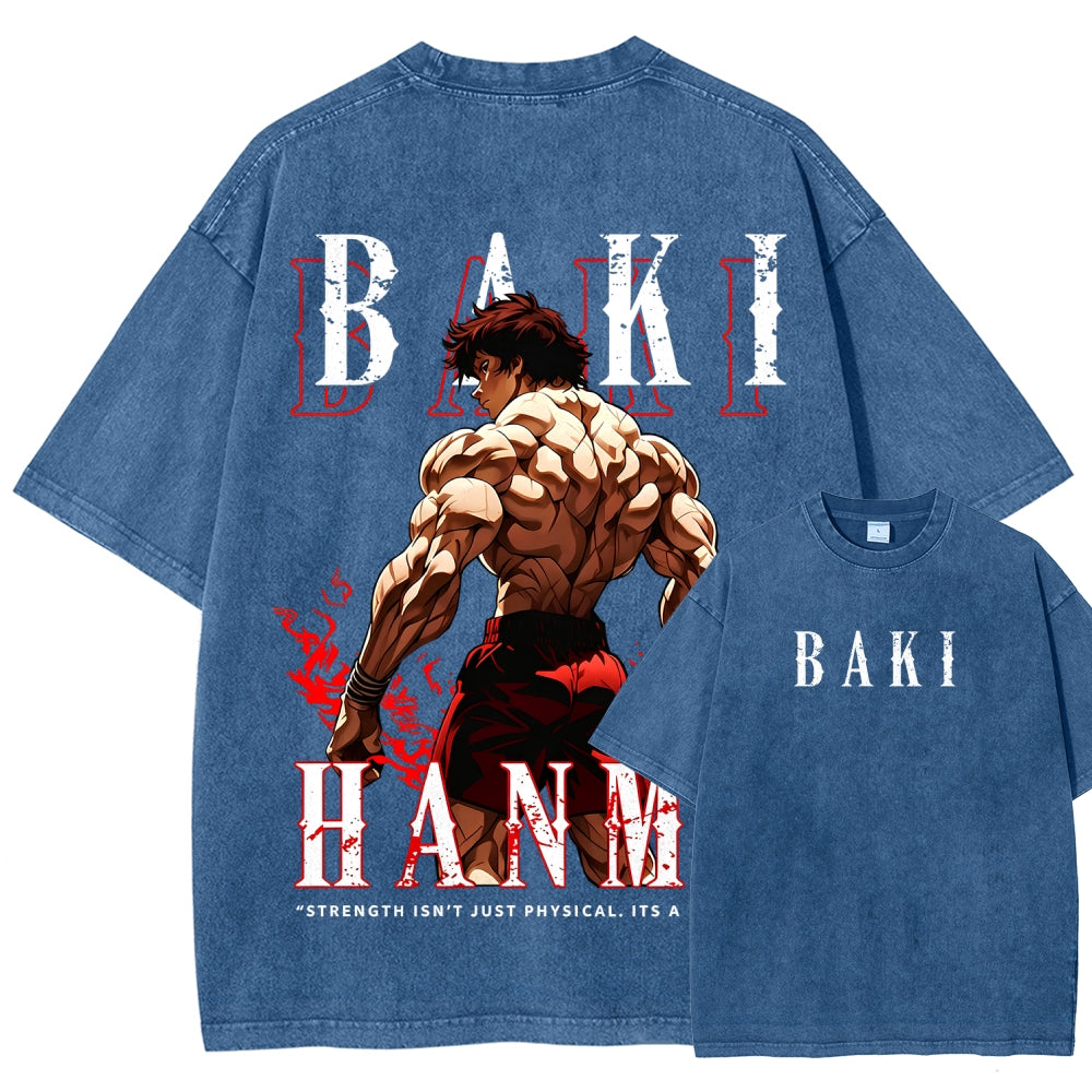 Baki hanma Unisex Fit Washed T-Shirt 2606007725