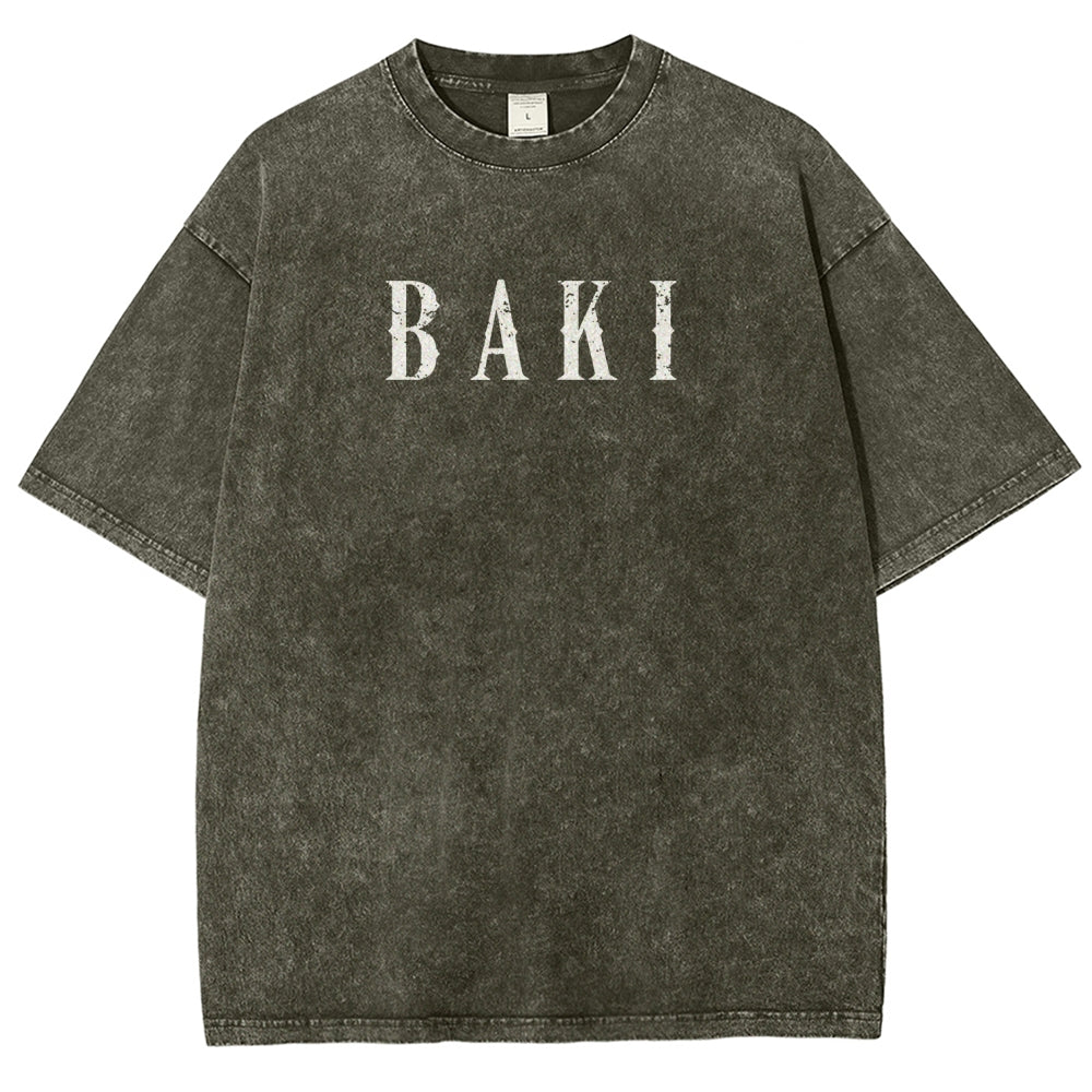 Baki hanma Unisex Fit Washed T-Shirt 2606007725