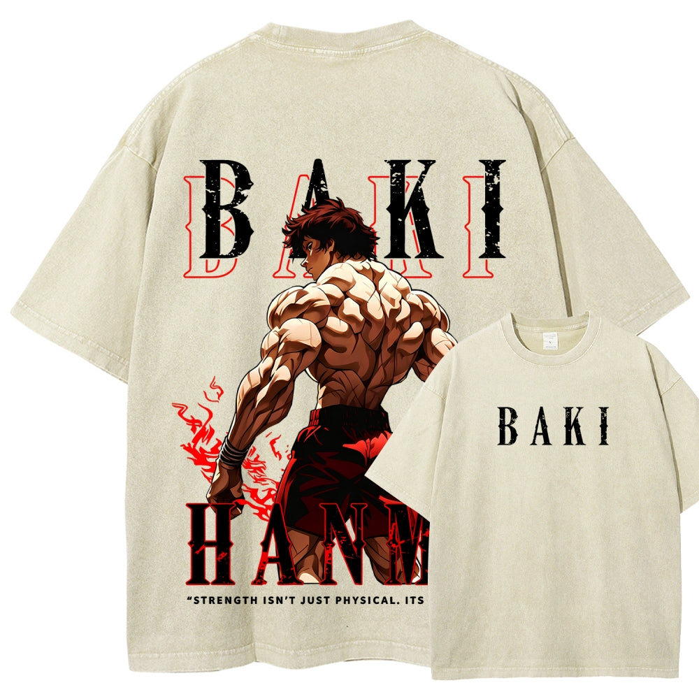 Baki hanma Unisex Fit Washed T-Shirt 2606007725