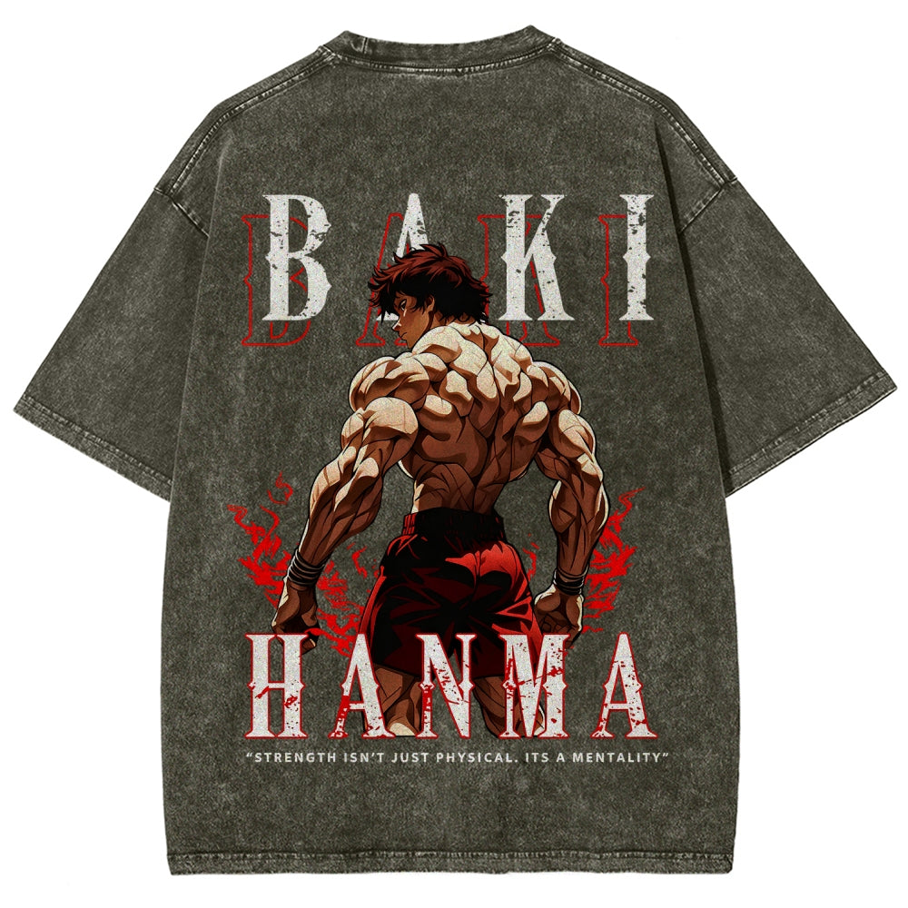 Baki hanma Unisex Fit Washed T-Shirt 2606007725
