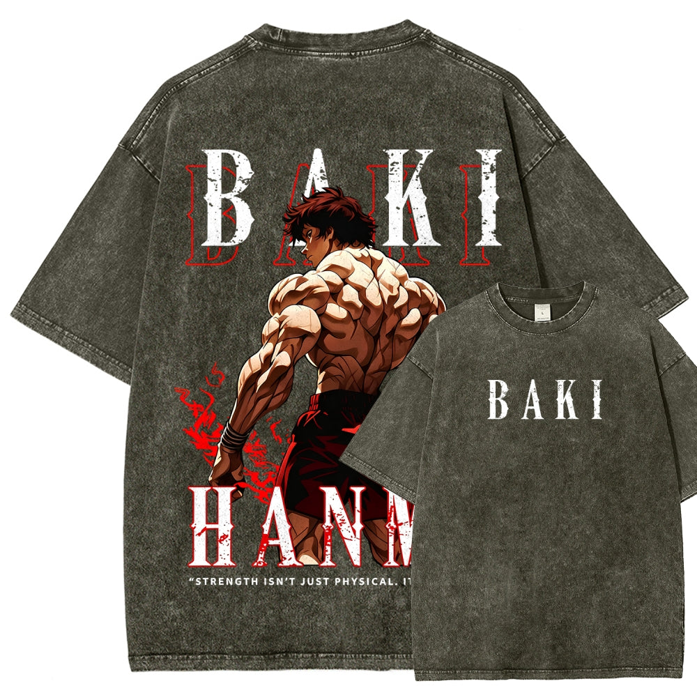 Baki hanma Unisex Fit Washed T-Shirt 2606007725
