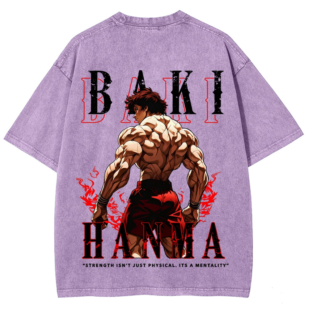 Baki hanma Unisex Fit Washed T-Shirt 2606007725