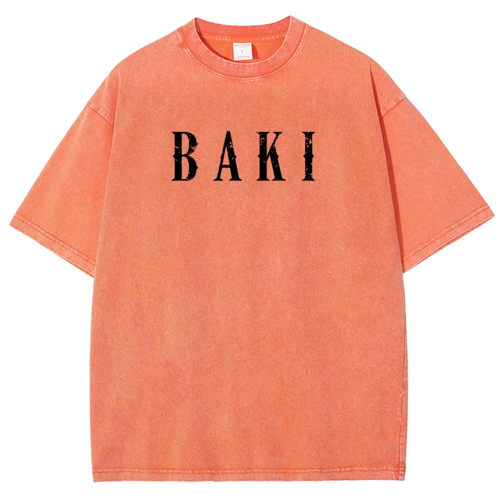 Baki hanma Unisex Fit Washed T-Shirt 2606007725
