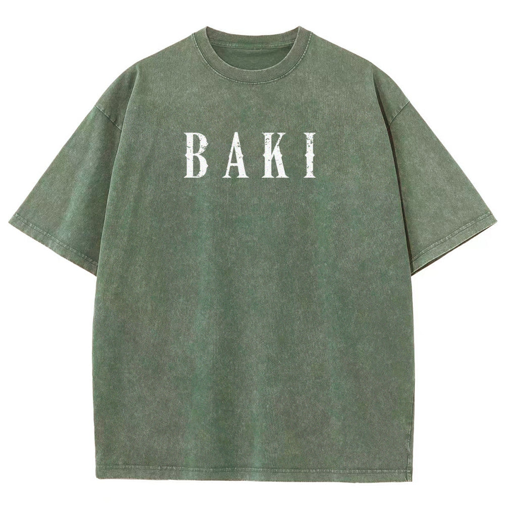 Baki hanma Unisex Fit Washed T-Shirt 2606007725