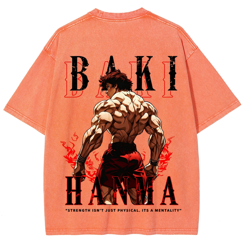 Baki hanma Unisex Fit Washed T-Shirt 2606007725