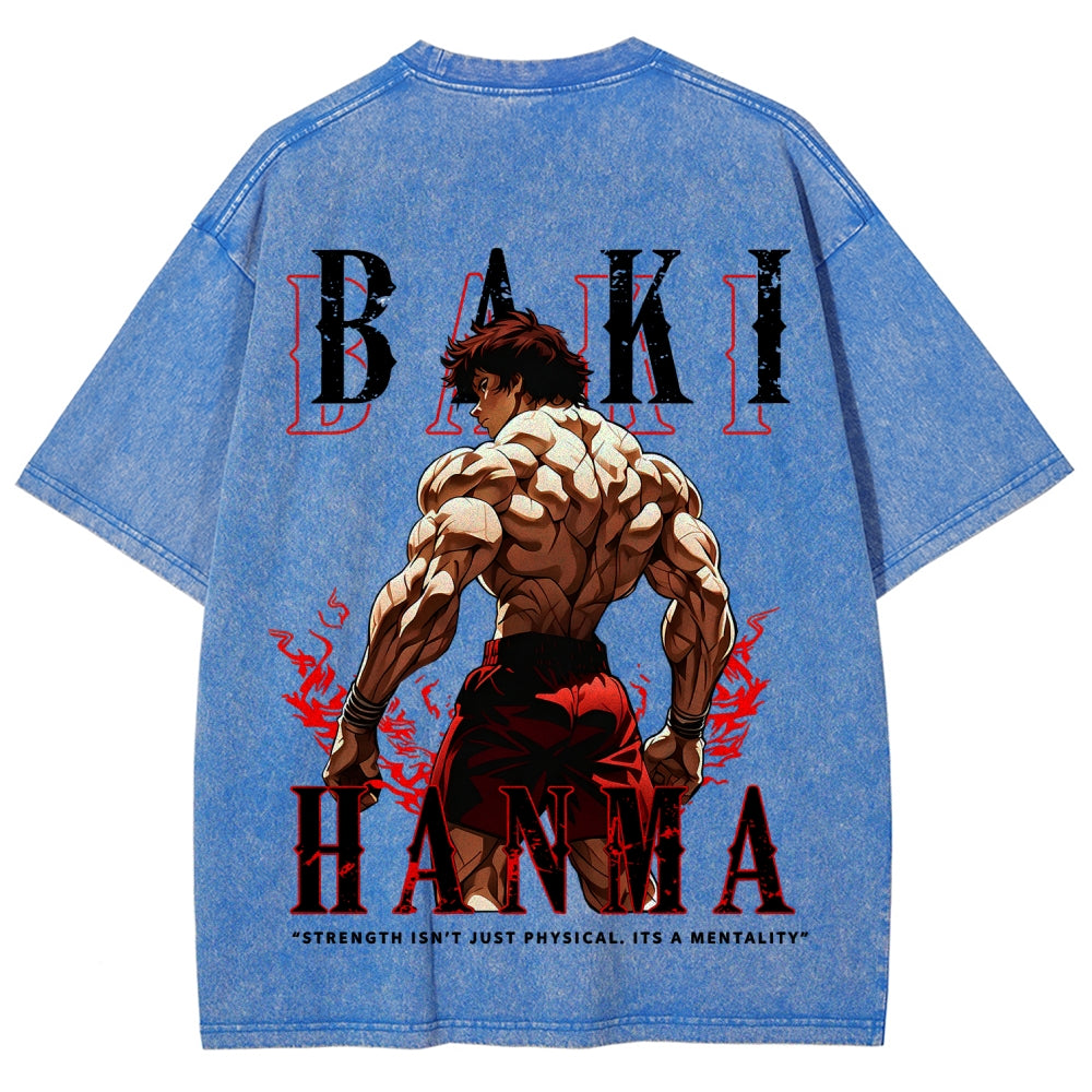 Baki hanma Unisex Fit Washed T-Shirt 2606007725