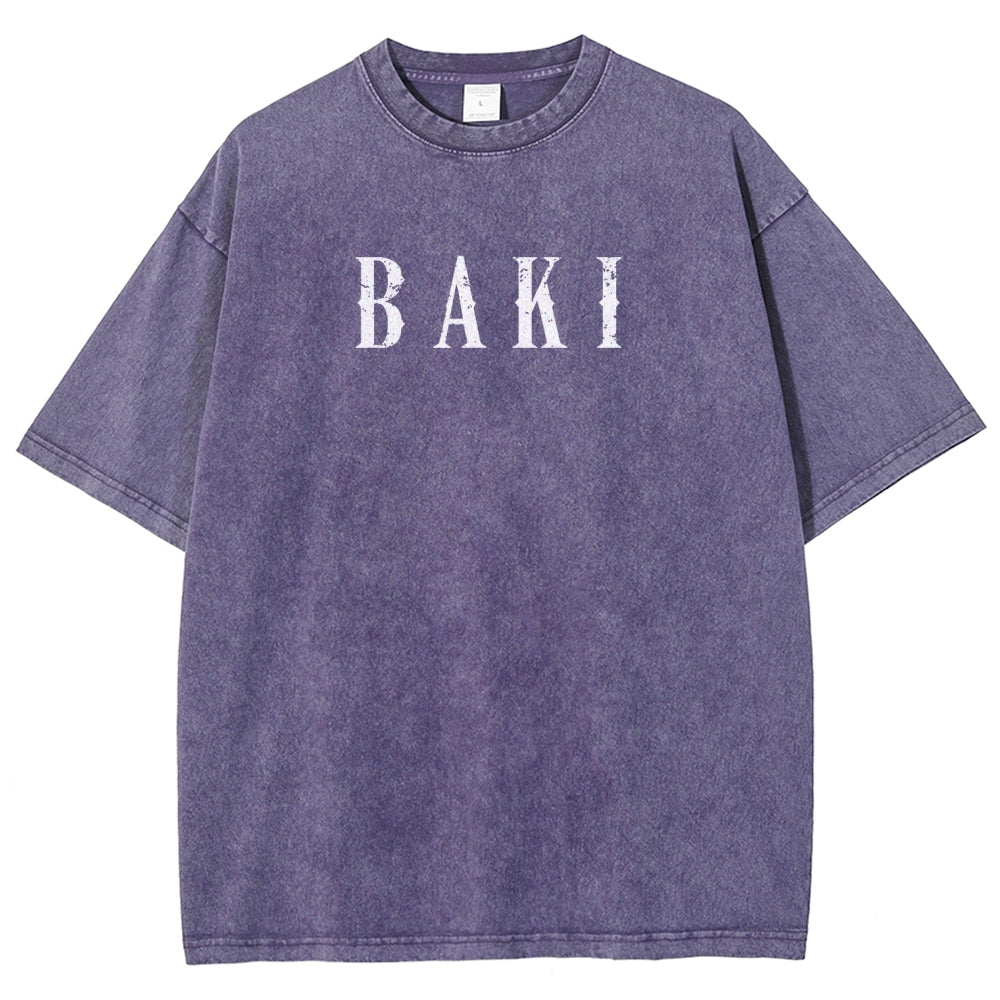 Baki hanma Unisex Fit Washed T-Shirt 2606007725