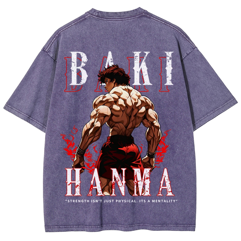 Baki hanma Unisex Fit Washed T-Shirt 2606007725