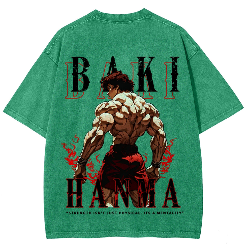 Baki hanma Unisex Fit Washed T-Shirt 2606007725