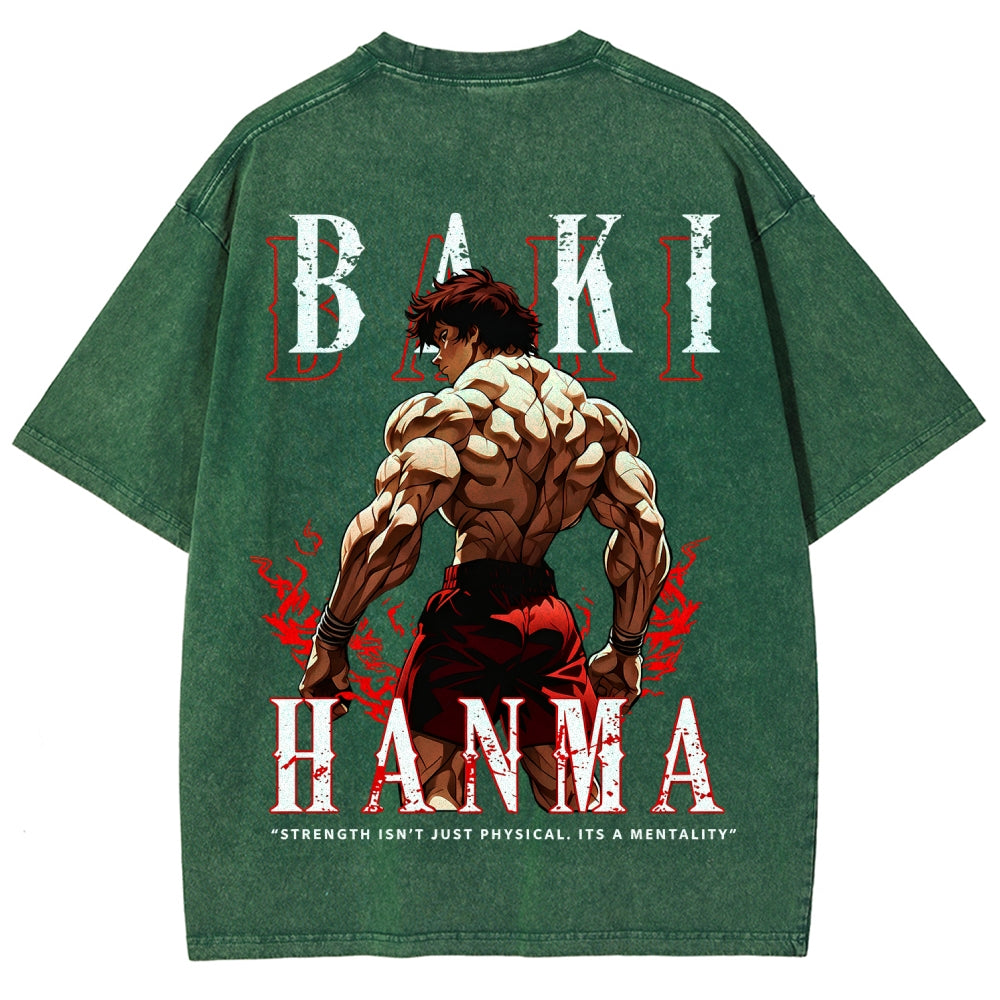 Baki hanma Unisex Fit Washed T-Shirt 2606007725