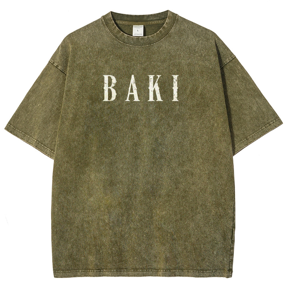 Baki hanma Unisex Fit Washed T-Shirt 2606007725