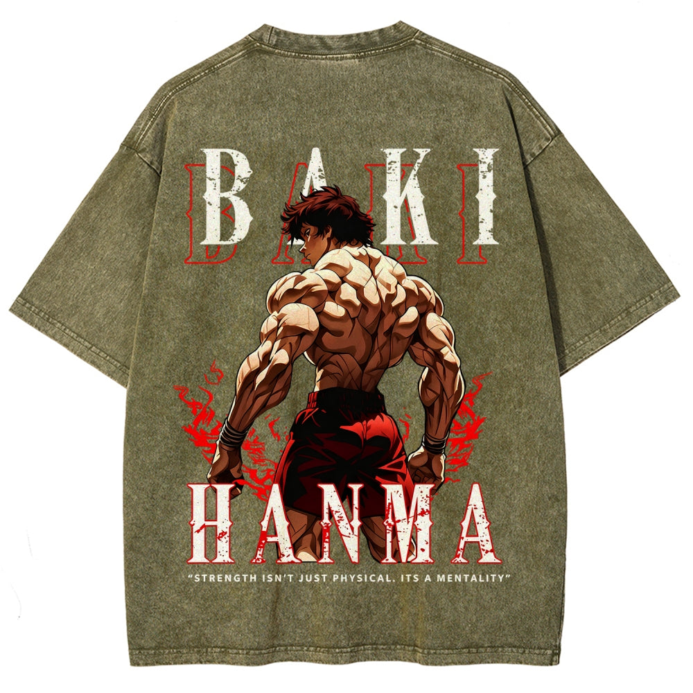Baki hanma Unisex Fit Washed T-Shirt 2606007725