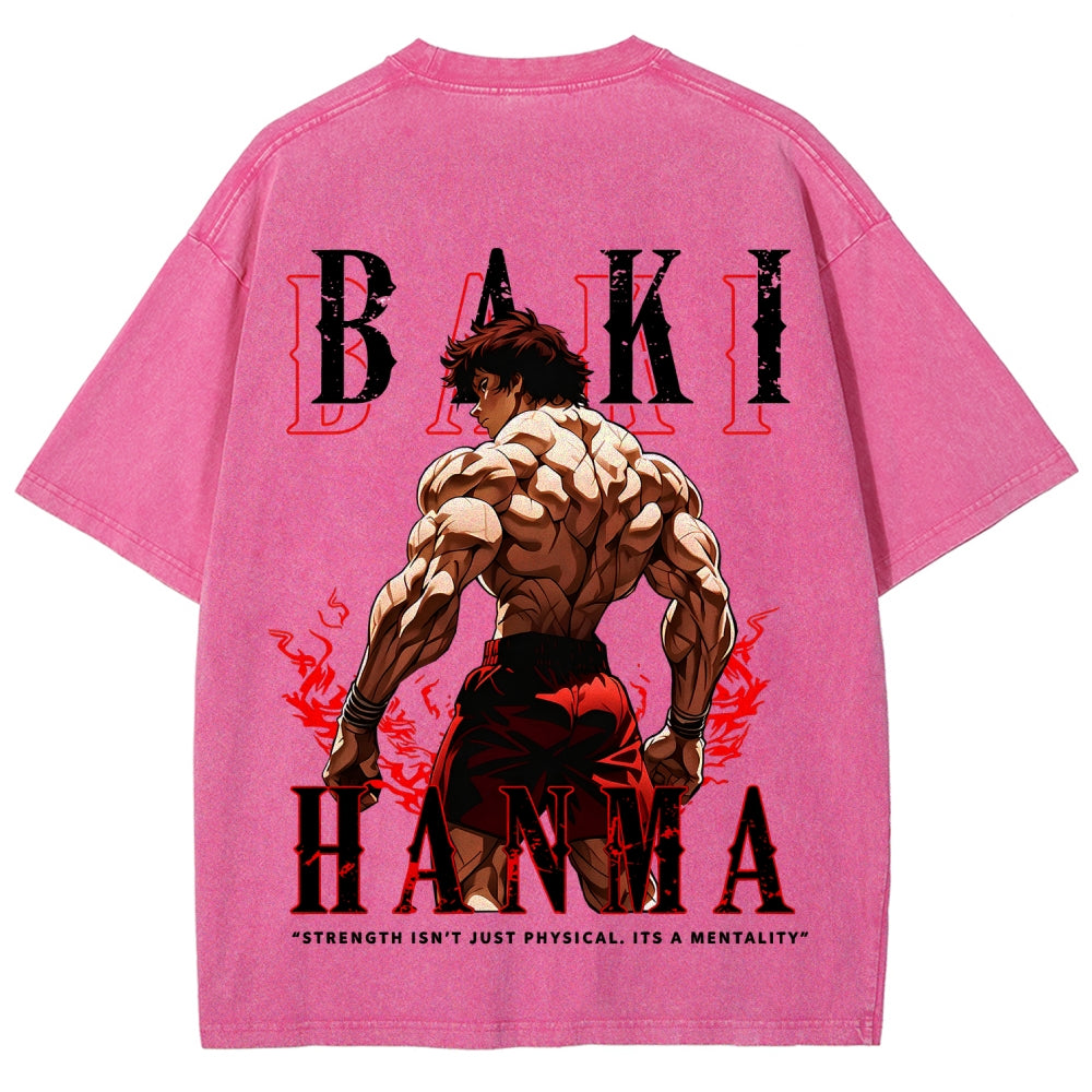 Baki hanma Unisex Fit Washed T-Shirt 2606007725
