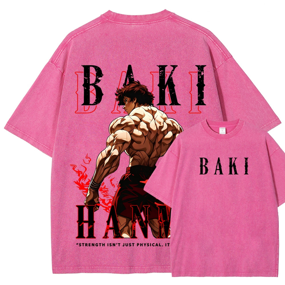 Baki hanma Unisex Fit Washed T-Shirt 2606007725
