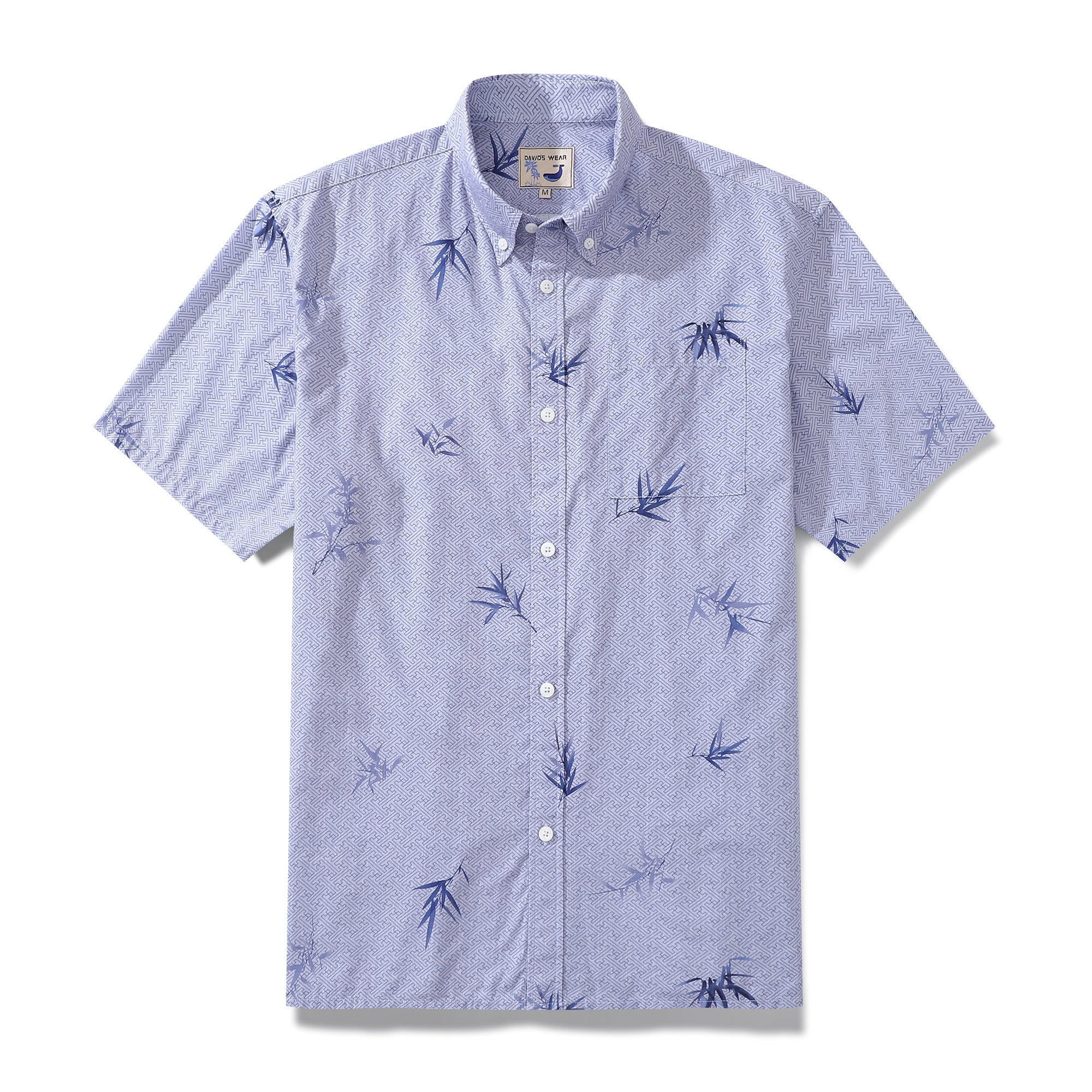 Hawaiian Shirts For Men Vintage Cotton Button Down Abundant Bamboo Ambiance Short Sleeve Aloha Shirt