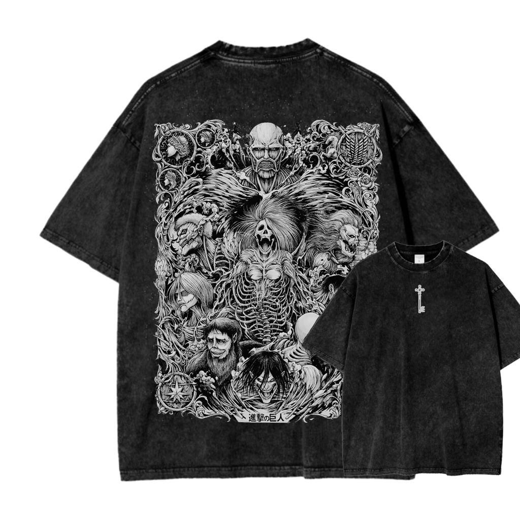 Attack on Tiitan Unisex Fit Washed T-Shirt